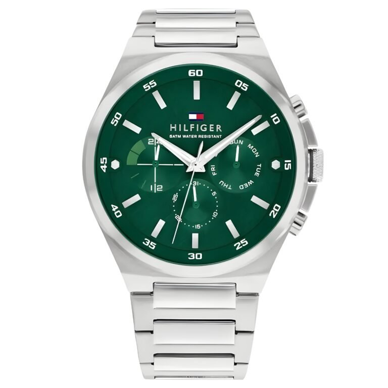 Tommy Hilfiger Men's silver balloon watch with Green balloon dial Model 1792088