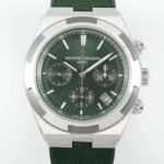 VACHERON CONSTANTIN VACHERON CONSTANTIN GREEN DIAL SILVER CASE CHRONOGRAPH GREEN RUBBER