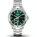 Hugo Boss Troper Automatic Chronograph Green Dial Silver Steel Strap Watch for Men - 1514200