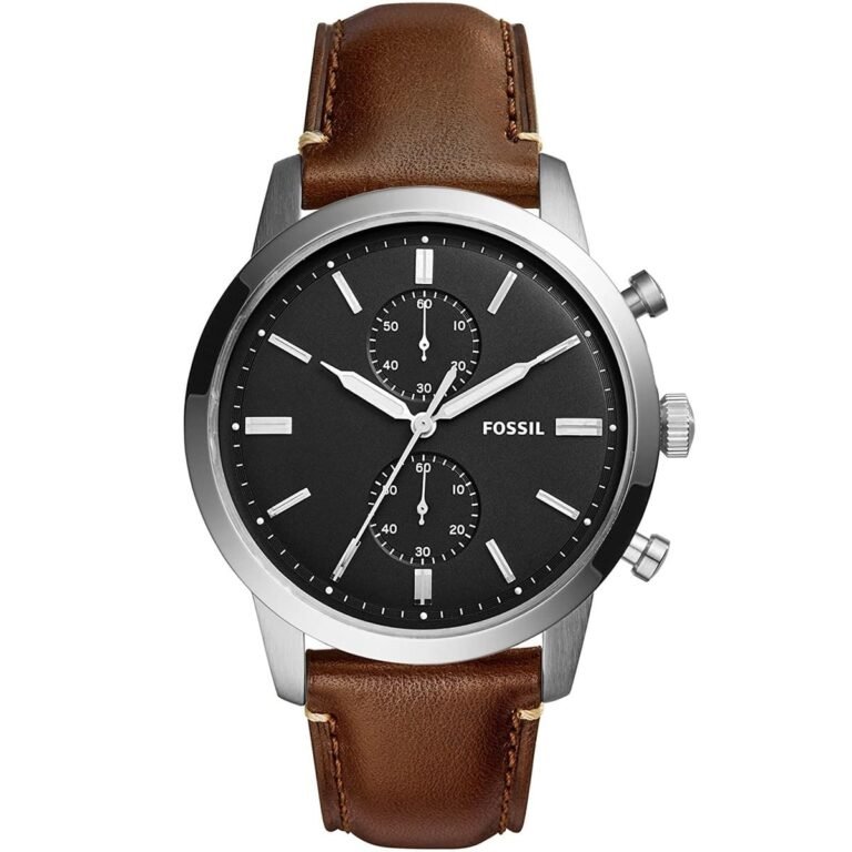 Fossil Townsman Chronograph Black Dial Brown Leather Strap Watch for Men - FS5280