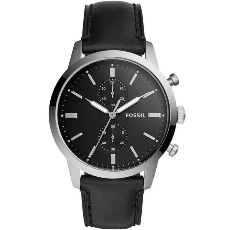 Fossil Townsman Multifunction Black Dial Black Leather Strap Watch for Men - FS5396