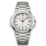 Patek Philippe Nautilus – Textured White Dial – Silver Stainless Steel Bracelet – Japanese Automatic 5711/1A-011