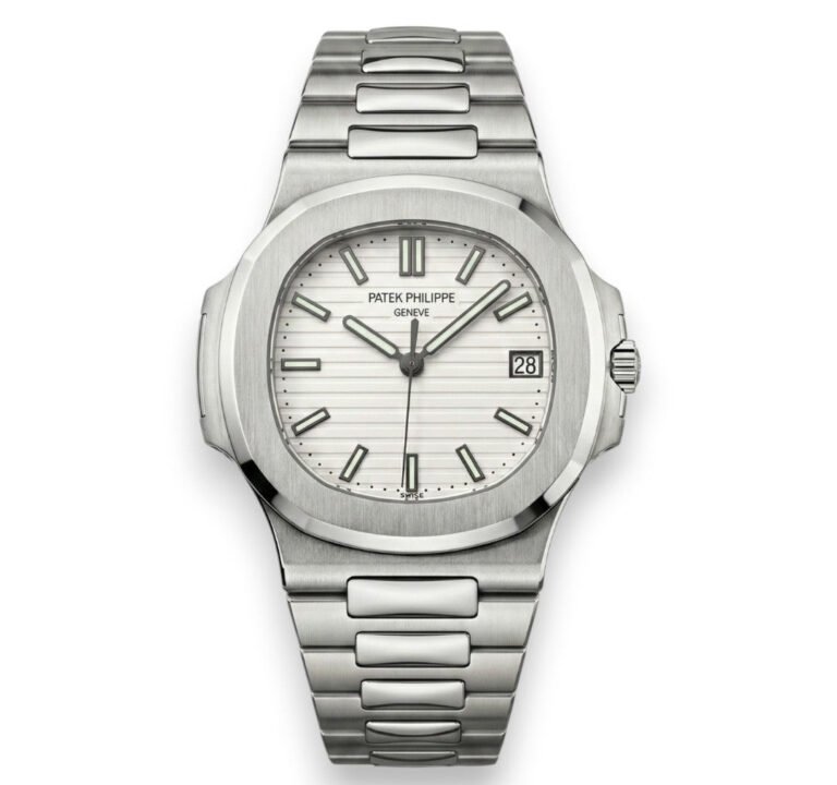 Patek Philippe Nautilus – Textured White Dial – Silver Stainless Steel Bracelet – Japanese Automatic 5711/1A-011