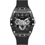 Guess Phoenix Multifunction Black Dial Black Rubber Strap Watch for Men - GW0203G3
