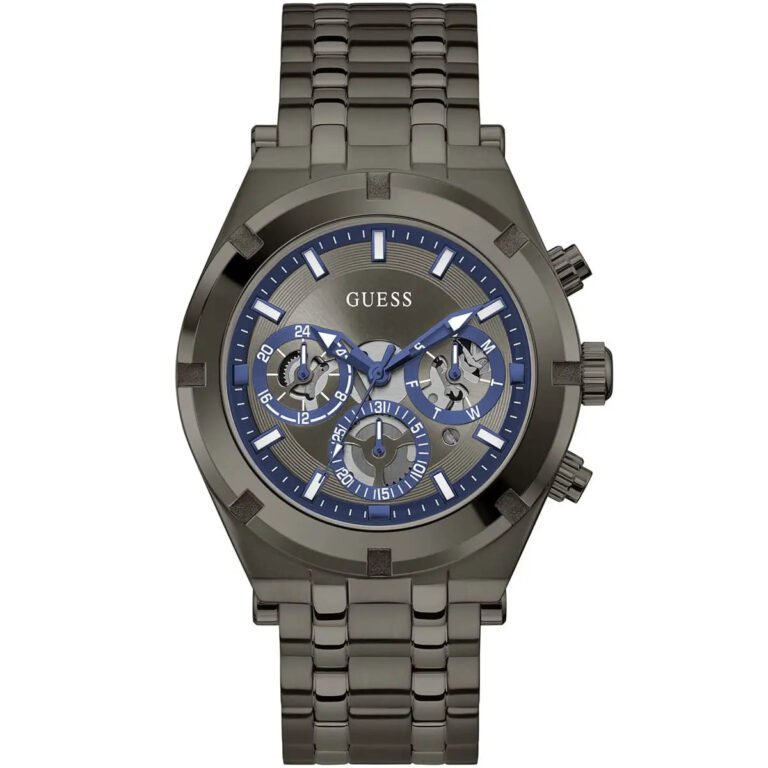 Guess Continental Grey Dial Grey Steel Strap Watch for Men - GW0260G3