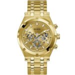 Guess Continental Gold Dial Gold Steel Strap Watch For Men - GW0260G4