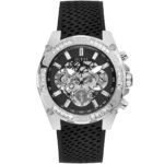 Guess Trophy Multifunction Black Dial Black Rubber Strap Watch for Men - GW0333G1