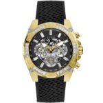 Guess Trophy Multifunction Black Dial Black Rubber Strap Watch for Men - GW0333G2