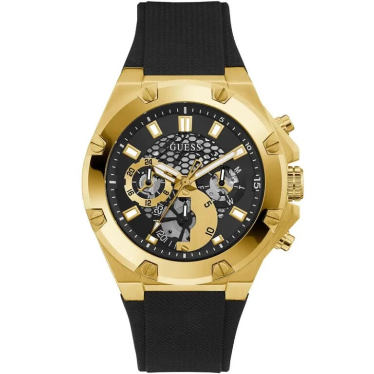 Guess Third Gear Multifunction Black Dial Black Rubber Strap Watch for Men - GW0334G2