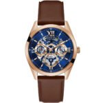 Guess Tailor Analog Blue Dial Brown Leather Strap Watch for Men - GW0389G3