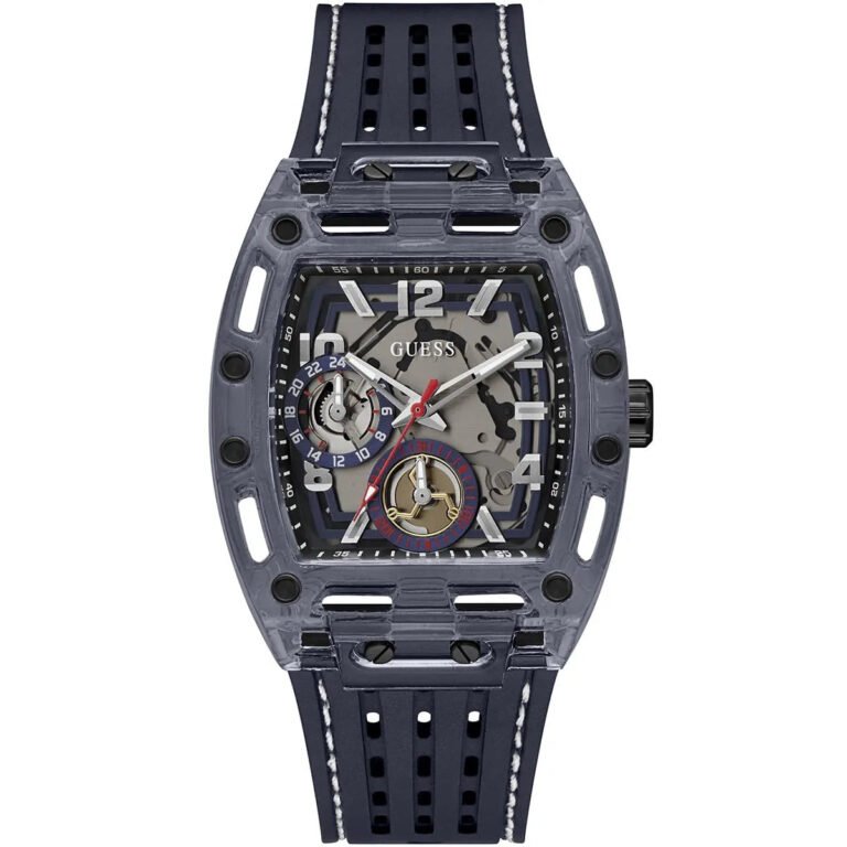 Guess Phoenix Chronograph Black Dial Black Rubber Strap Watch for Men - GW0499G1