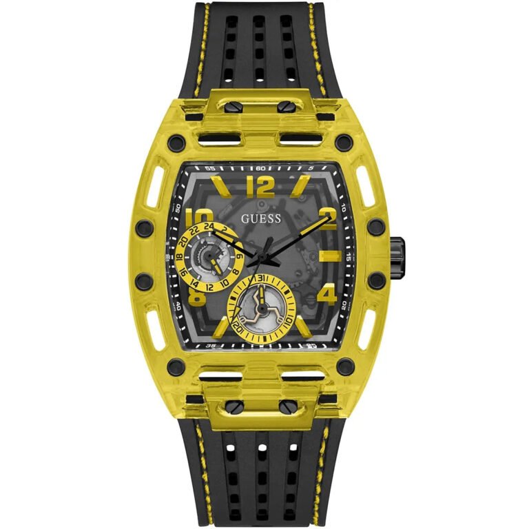 Guess Phoenix Chronograph Black Dial Black Rubber Strap Watch for Men - GW0499G2