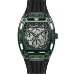 Guess Phoenix Analog Black Dial Black Silicone Strap Watch For Men- GW0499G7
