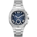 Guess Headliner Multifunction Blue Dial Silver Steel Strap Watch For Men - GW0572G1
