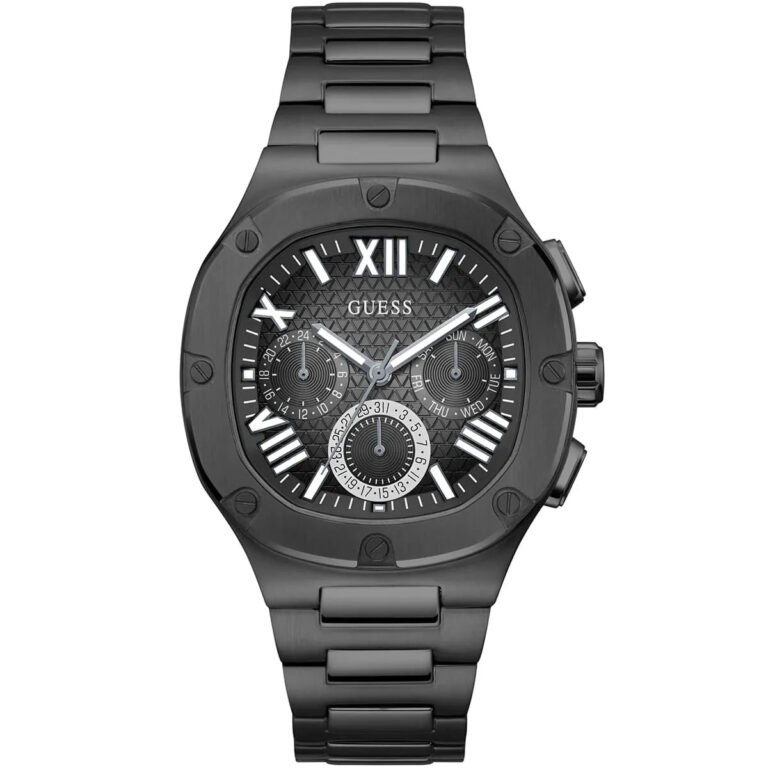 Guess Headliner Multifunction Black Dial Black Steel Strap Watch For Men - GW0572G3