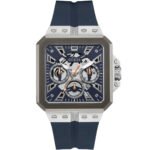 Guess Leo Chronograph Navy Blue Dial Blue Silicone Strap Watch For Men - GW0637G1