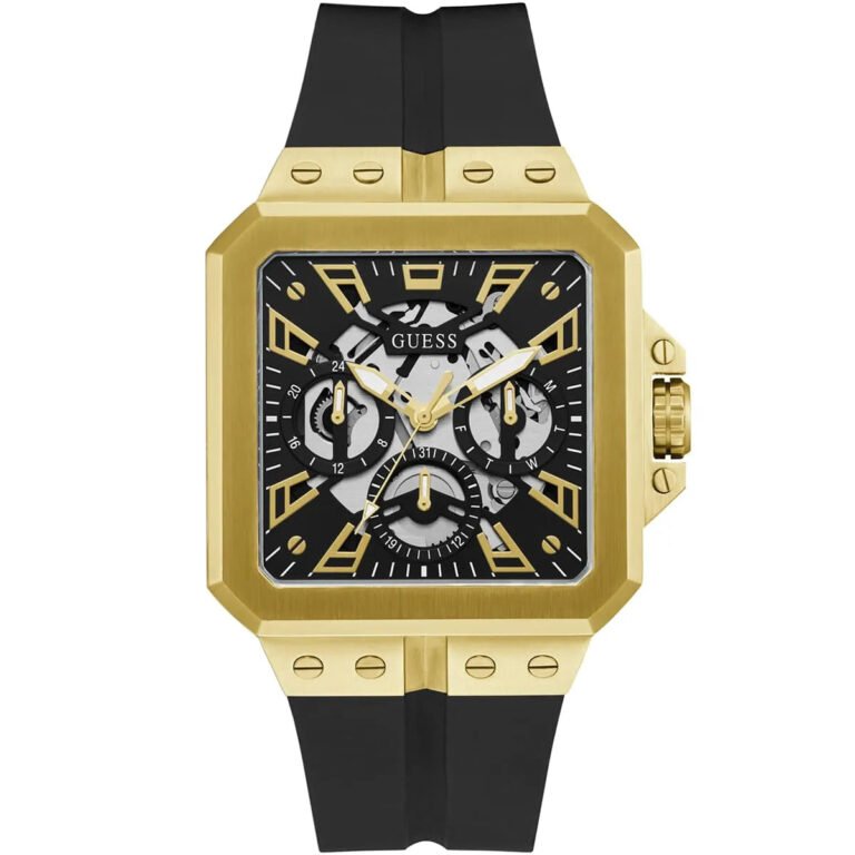 Guess Leo Multifunction Black Dial Black Silicone Strap Watch For Men - GW0637G2