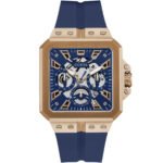 Guess Leo Chronograph Blue Dial Blue Silicone Strap Watch For Men - GW0637G3