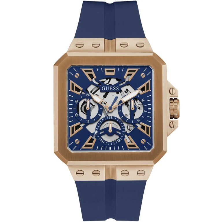 Guess Leo Chronograph Blue Dial Blue Silicone Strap Watch For Men - GW0637G3