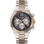 Guess Equity Multifunction Black Dial Two Tone Steel Strap Watch For Men - GW0703G4