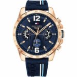 Tommy Hilfiger Decker Multifunction Blue Dial Blue Rubber Strap Watch for Men - 1791474