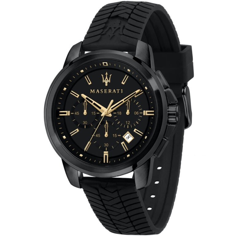 Maserati Successo R8871621011 Men’s Black Dial Black Silicone Watch