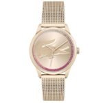 Lacoste 2001261 Lifestyle Women's Stainless Steel Case and Mesh Bracelet Watch Color: Carnation, Carnation, Modern