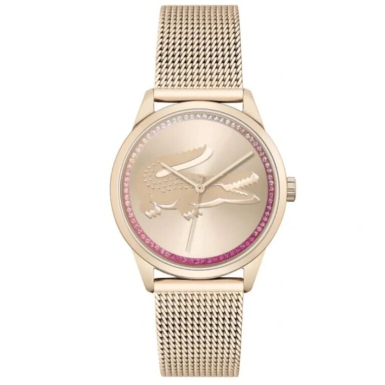Lacoste 2001261 Lifestyle Women's Stainless Steel Case and Mesh Bracelet Watch Color: Carnation, Carnation, Modern