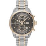 Hugo Boss Grand Prix Chronograph Grey Dial Two Tone Steel Strap Watch for Men - 1514252