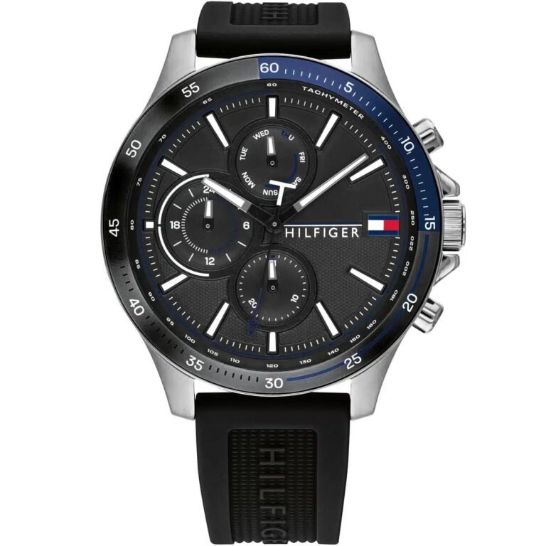 Men's watch from Tommy Hilfiger black balloon and silicone bracelet model 1791724