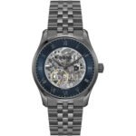 Hugo Boss Principle Skeleton Blue Dial Grey Steel Strap Watch for Men - 1514254