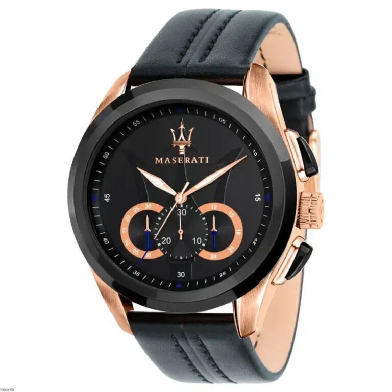 Maserati Traguardo 45mm Black Dial Watch Black Strap For Men - R8871612025