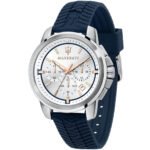 Maserati Silicone Analog Silver Dial Men Watch-R8871621013, Blue Band