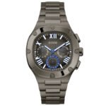 Guess Headliner Quartz Black Dial Grey Steel Strap Watch For Men - GW0572G5