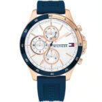 Tommy Hilfiger watch with silicone bracelet and white balloon dial Model 1791778