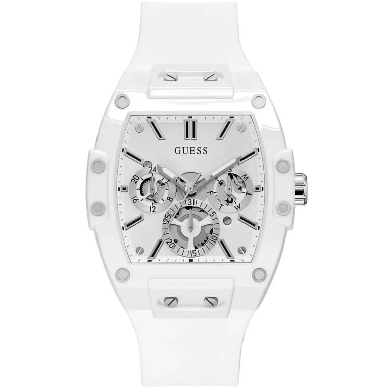 Guess Phoenix Multifunction White Dial White Rubber Strap Watch for Men - GW0203G2