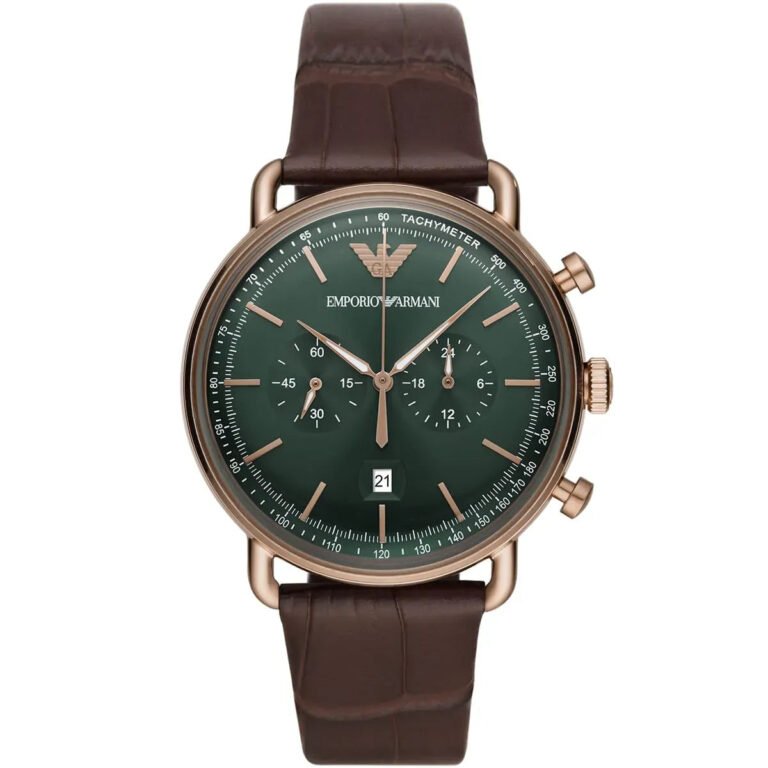 Men's Aviator Water Resistance Leather Chronograph Watch AR11334