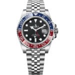 Rolex Pepsi Watch GMT Master Straub Jubilee Automatic size 41mm