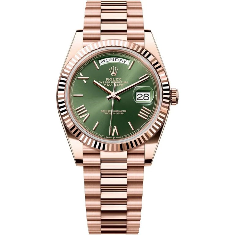 Rolex Day-Date Olive Green Dial Everose Gold For Men Automatic size 40mm