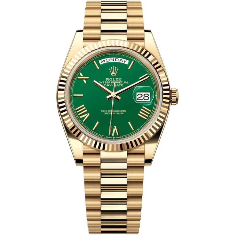 Rolex Day-Date Green Dial Yellow Gold For Men Automatic size 40mm