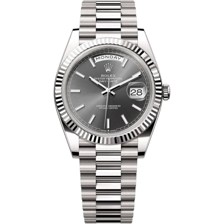 Rolex Day-Date Rhodium Dial For Men Automatic size 40mm