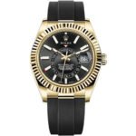 Rolex Sky-Dweller Black Dial Oysterflex Gold For Men Automatic size 42mm