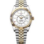 Rolex Sky-Dweller White Dial Two-Tone Jubilee Strap For Men Automatic size 42mm