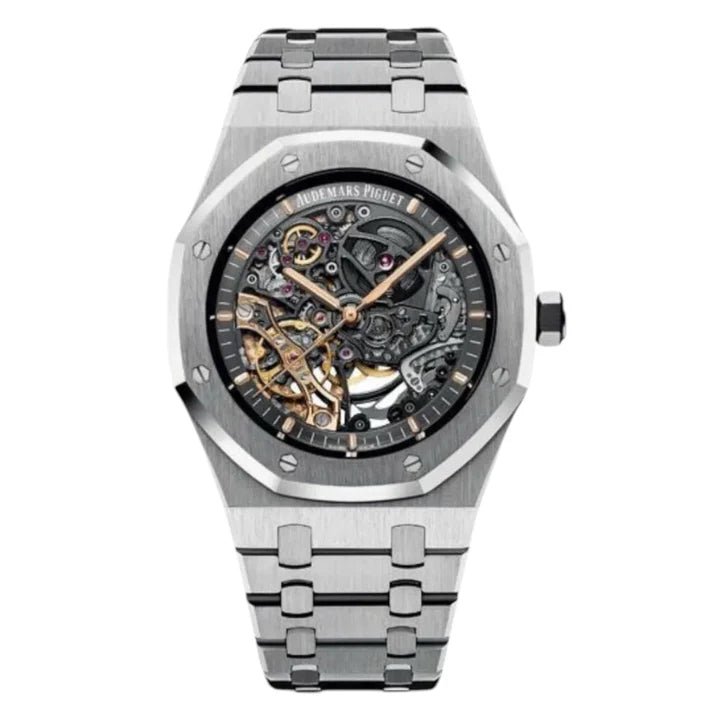 Audemars Piguet Royal Oak Double Balance Wheel Openwork Stainless Steel Skeleton Dial