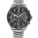 Tommy Hilfiger Larson Chronograph Grey Dial Silver Steel Strap Watch For Men - 1791918