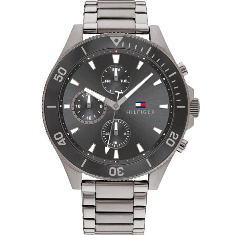 Tommy Hilfiger Larson Chronograph Grey Dial Silver Steel Strap Watch For Men - 1791918