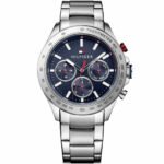 Tommy Hilfiger Hudson Chronograph Quartz Blue Dial Silver Steel Strap Watch For Men - 1791228