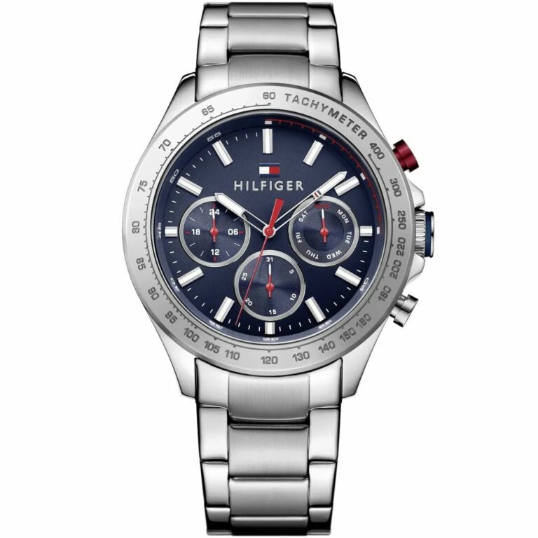 Tommy Hilfiger Hudson Chronograph Quartz Blue Dial Silver Steel Strap Watch For Men - 1791228