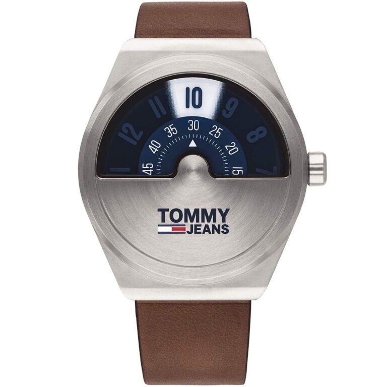 Tommy Hilfiger Monogram Pop Quartz Silver Dial Brown Leather Strap Watch For Men - 1791772