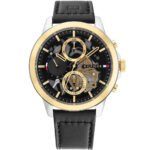 Tommy Hilfiger Henry 1710474 Men’s Black Dial Black Leather Watch